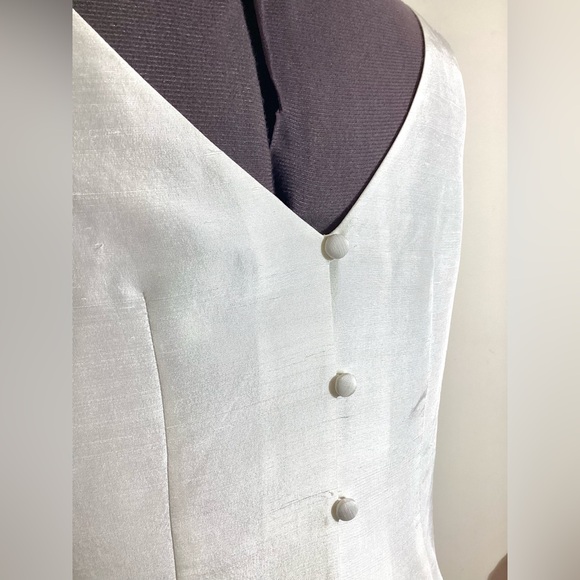 Vtg Anne Taylor Satin Silk Beaded Top 6P Ivory Bridal Wedding Separates Sparkle - Picture 10 of 14